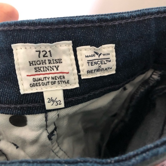 Levi’s Made & Crafted 721 Paneled High Rise Skinny Jeans 24/32 - Picture 10 of 12